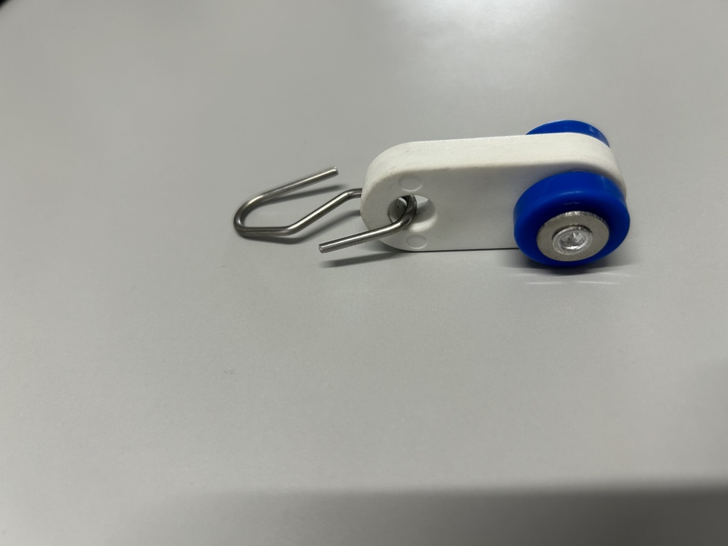 Mini Polea Blanca con Gancho Inoxidable