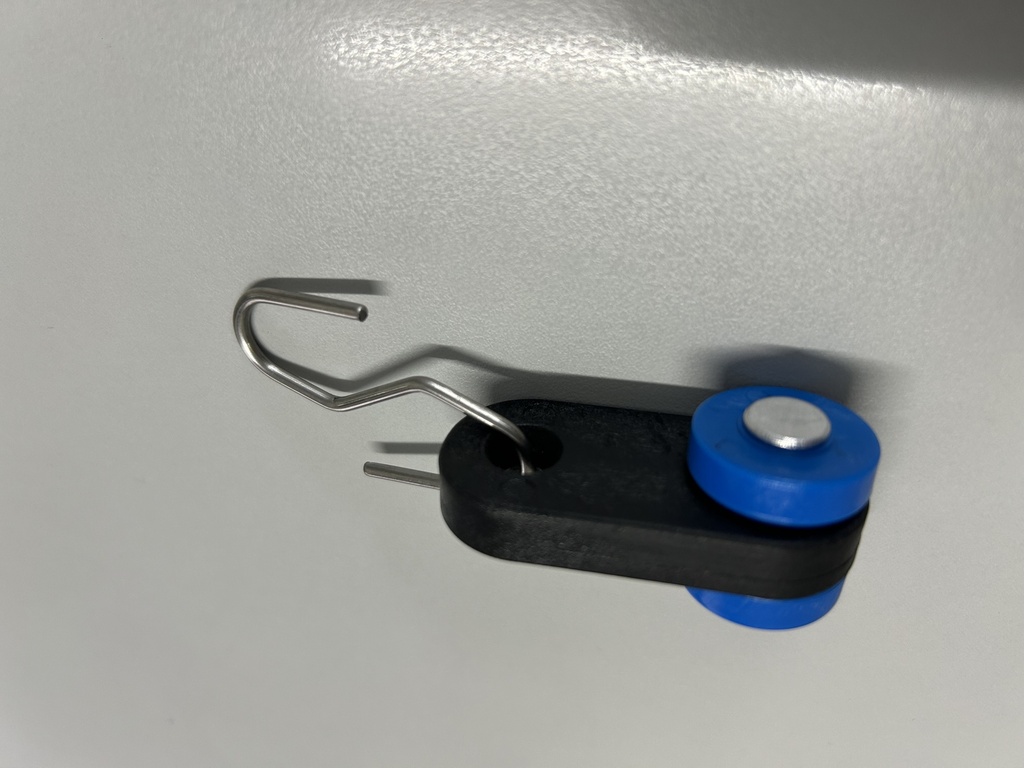 Mini Polea Negra con Gancho Inoxidable