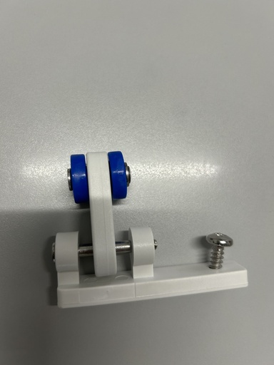 Polea Móvil Blanca Ruedas Azules NYLON